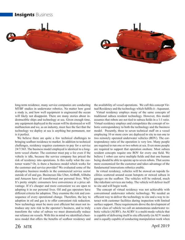 Marine Technology Magazine, page 26,  Apr 2019