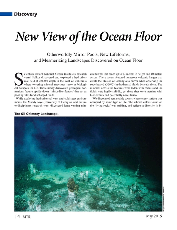 Marine Technology Magazine, page 14,  May 2019