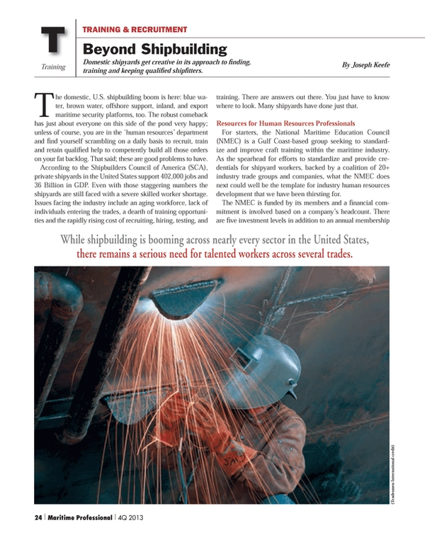 Maritime Logistics Professional Magazine, page 24,  Q4 2013