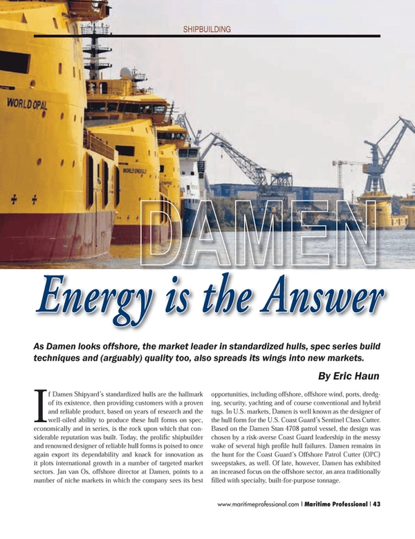 Maritime Logistics Professional Magazine, page 43,  Q4 2013