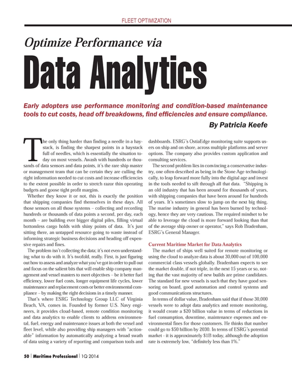 Maritime Logistics Professional Magazine, page 50,  Q1 2014