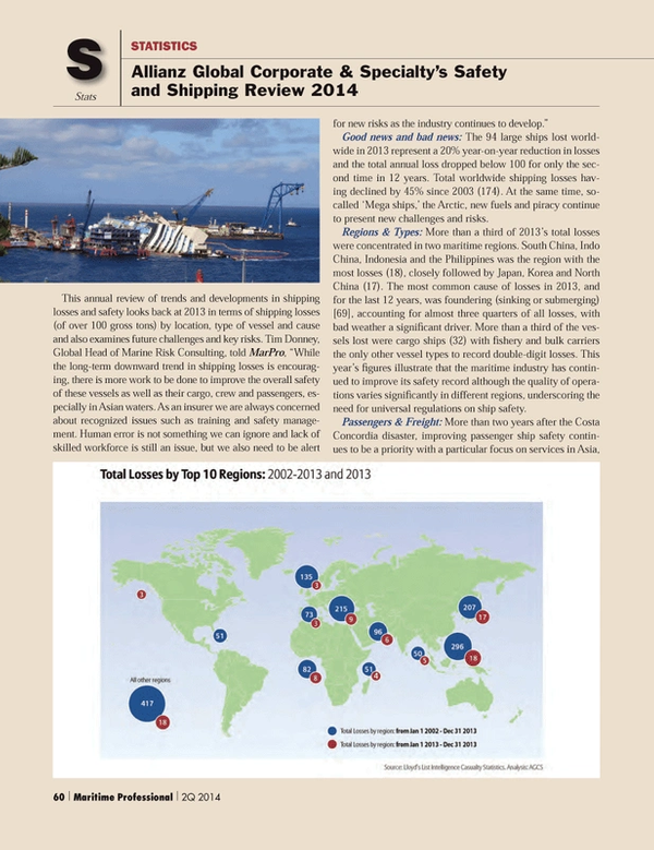 Maritime Logistics Professional Magazine, page 60,  Q2 2014
