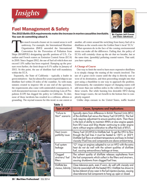 Maritime Logistics Professional Magazine, page 20,  Q3 2014