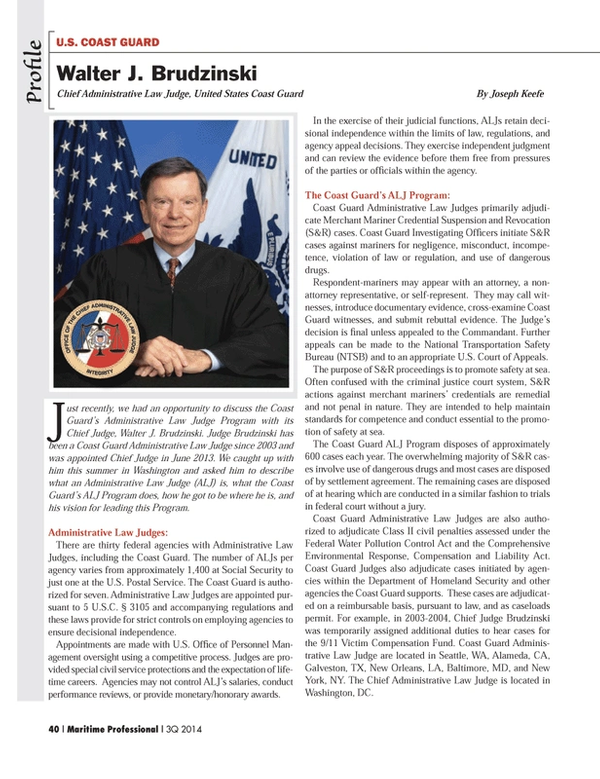 Maritime Logistics Professional Magazine, page 40,  Q3 2014
