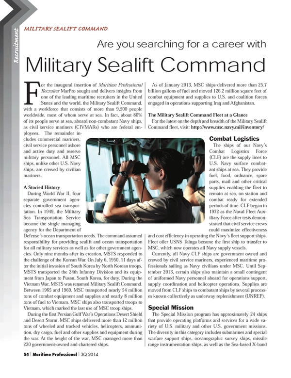 Maritime Logistics Professional Magazine, page 54,  Q3 2014