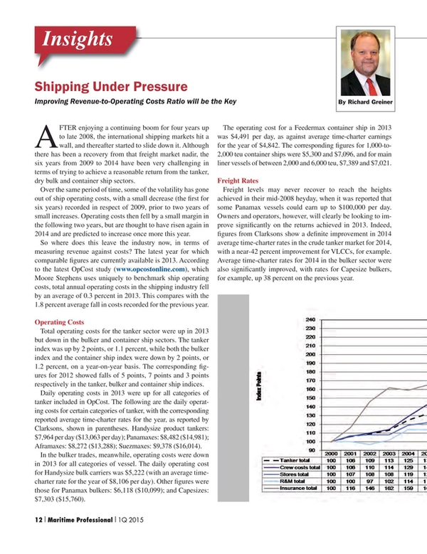 Maritime Logistics Professional Magazine, page 12,  Q1 2015