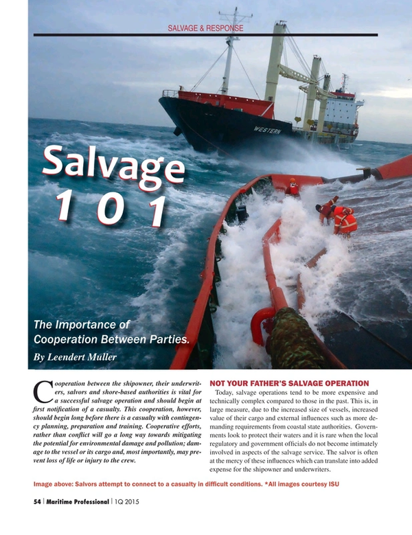 Maritime Logistics Professional Magazine, page 54,  Q1 2015