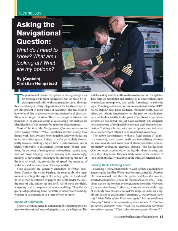 Maritime Logistics Professional Magazine, page 59,  Q3 2016