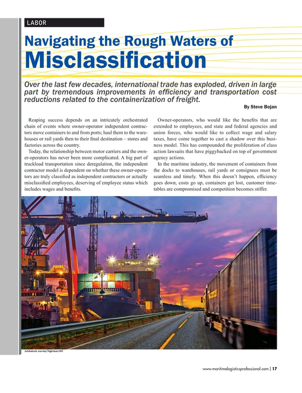 Maritime Logistics Professional Magazine, page 17,  May/Jun 2017