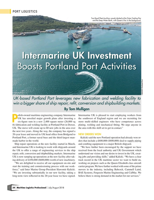 Maritime Logistics Professional Magazine, page 34,  Jul/Aug 2018
