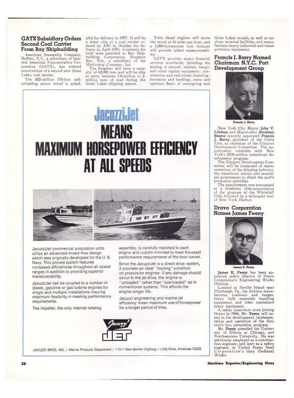 Maritime Reporter Magazine, page 24,  Jan 15, 1974