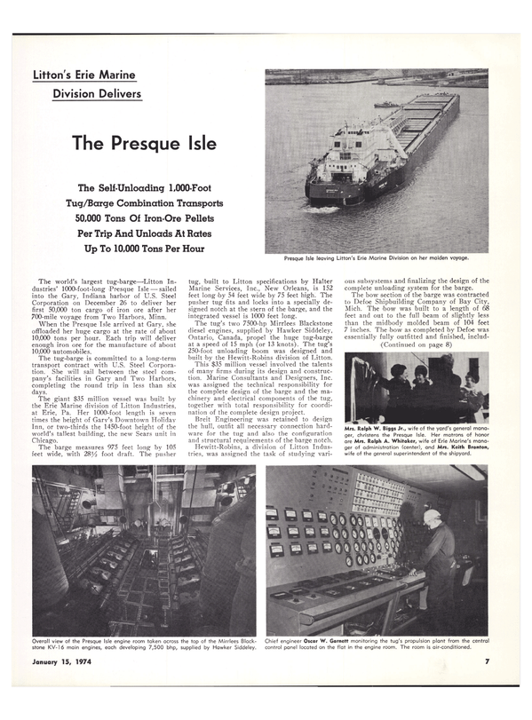 Maritime Reporter Magazine, page 5,  Jan 15, 1974