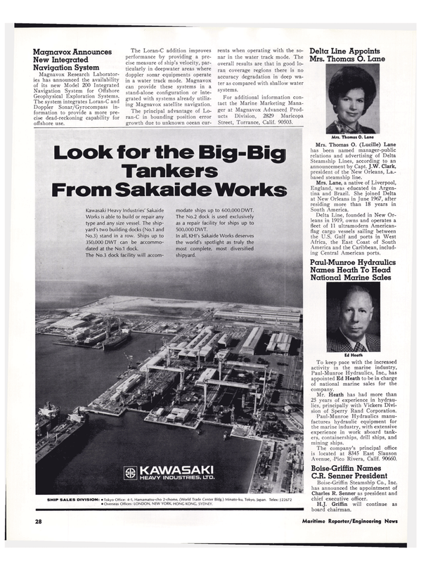 Maritime Reporter Magazine, page 25,  Feb 1974