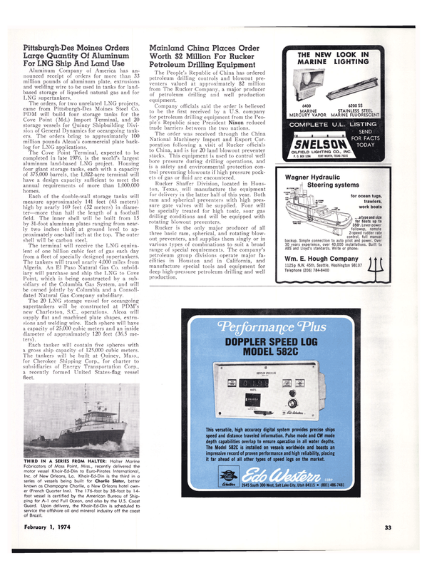 Maritime Reporter Magazine, page 30,  Feb 1974