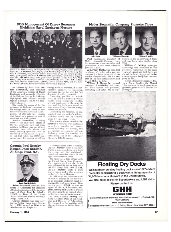 Maritime Reporter Magazine, page 34,  Feb 1974