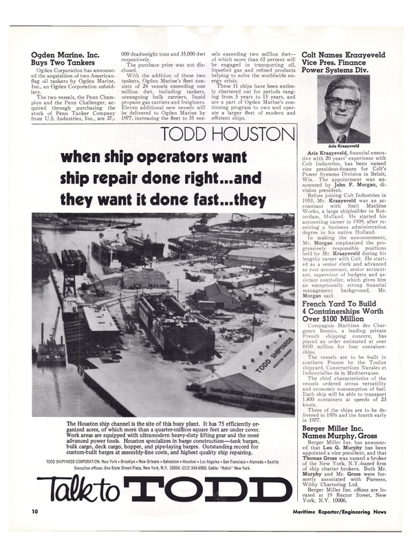 Maritime Reporter Magazine, page 7,  Feb 1974