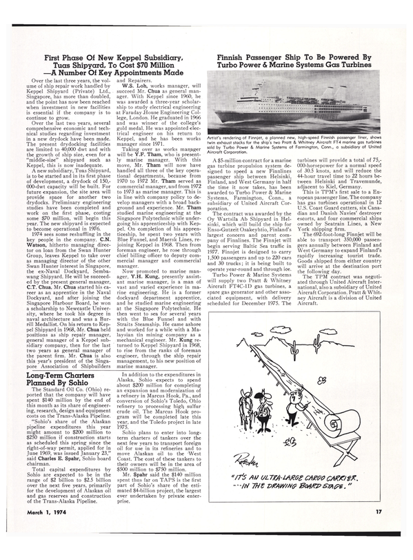 Maritime Reporter Magazine, page 13,  Mar 1974