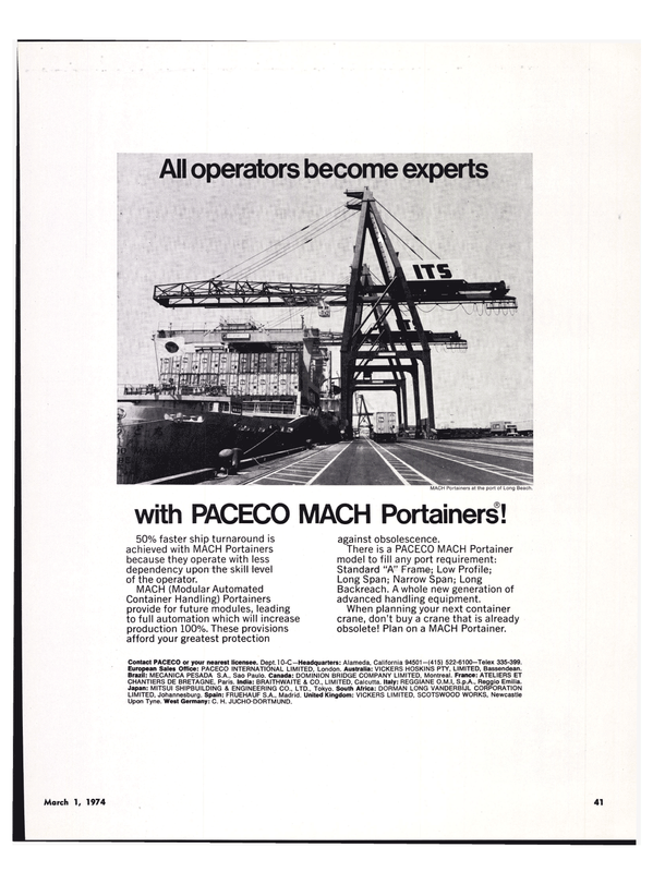 Maritime Reporter Magazine, page 37,  Mar 1974