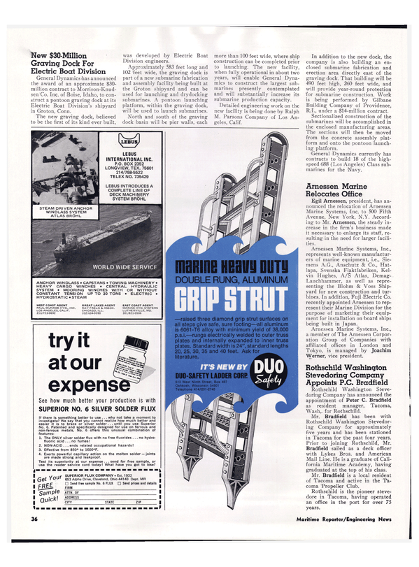 Maritime Reporter Magazine, page 33,  Apr 1974