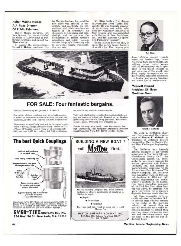 Maritime Reporter Magazine, page 42,  Apr 1976