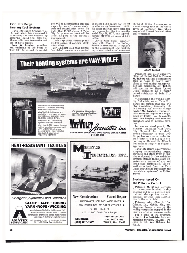 Maritime Reporter Magazine, page 36,  Aug 1977