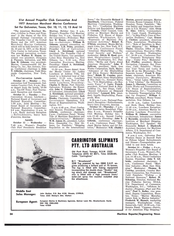 Maritime Reporter Magazine, page 30,  Sep 15, 1977