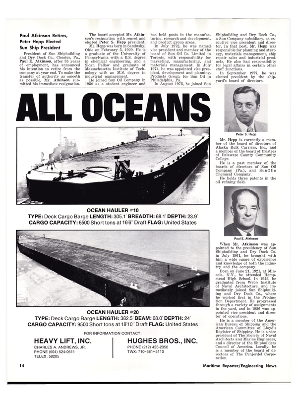 Maritime Reporter Magazine, page 12,  Oct 15, 1977