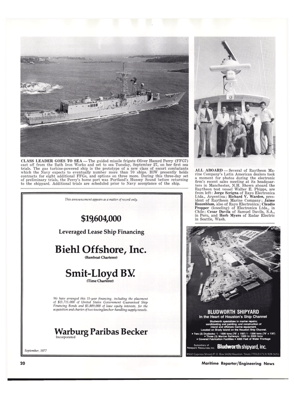 Maritime Reporter Magazine, page 18,  Oct 15, 1977