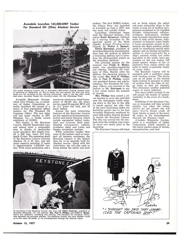 Maritime Reporter Magazine, page 27,  Oct 15, 1977