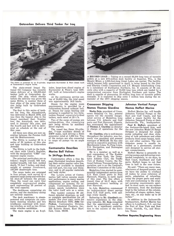 Maritime Reporter Magazine, page 34,  Oct 15, 1977