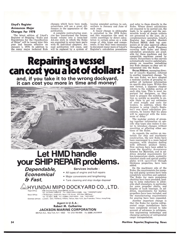 Maritime Reporter Magazine, page 50,  Oct 15, 1977