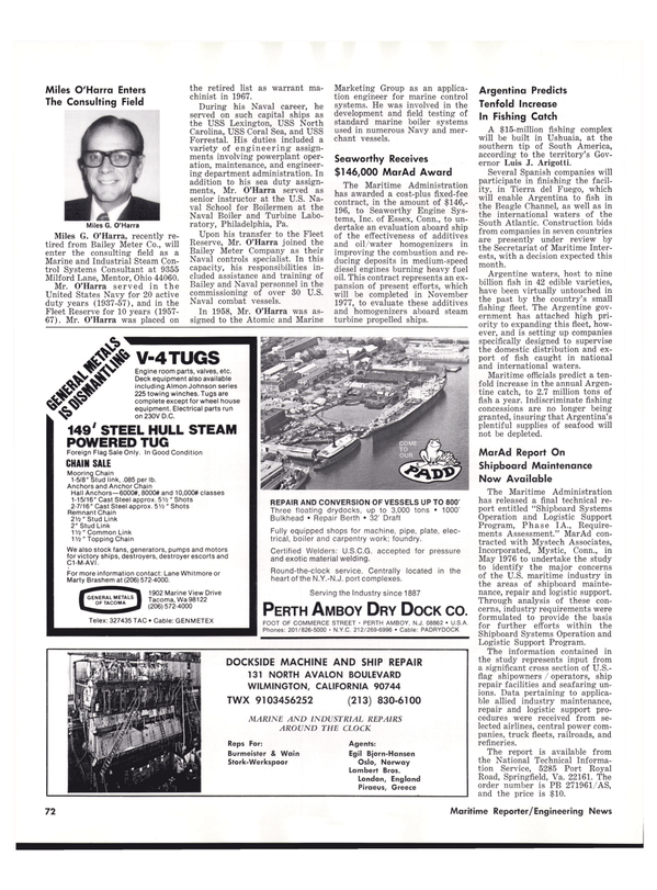 Maritime Reporter Magazine, page 72,  Nov 1977
