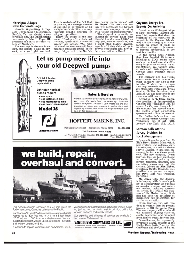 Maritime Reporter Magazine, page 20,  Nov 15, 1977