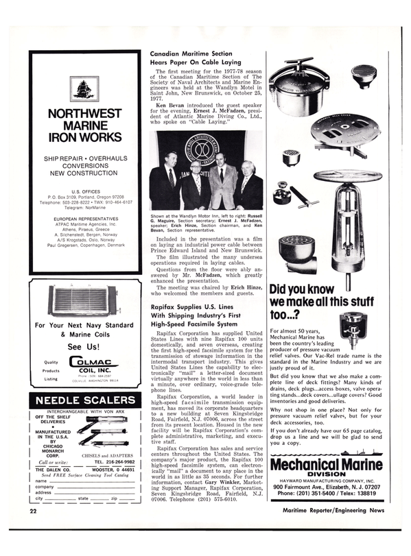Maritime Reporter Magazine, page 20,  Dec 1977