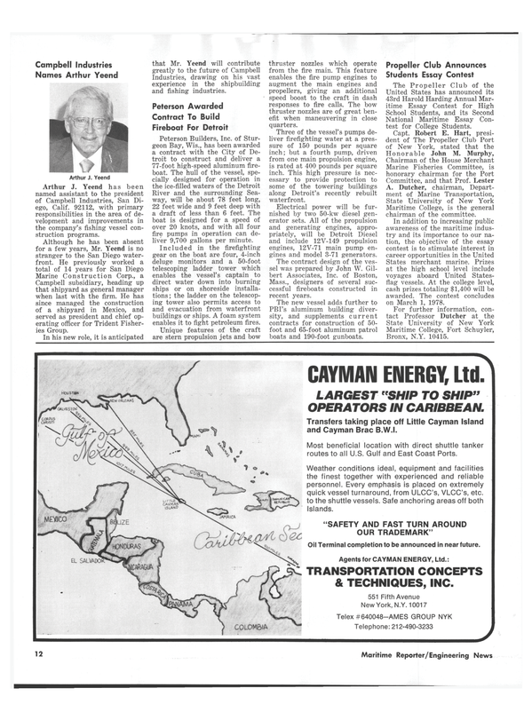 Maritime Reporter Magazine, page 10,  Jan 1978