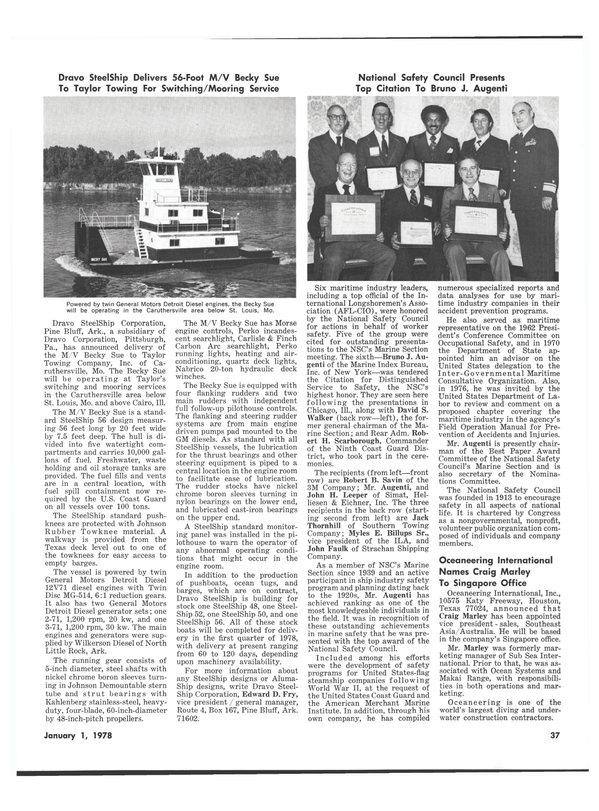 Maritime Reporter Magazine, page 35,  Jan 1978