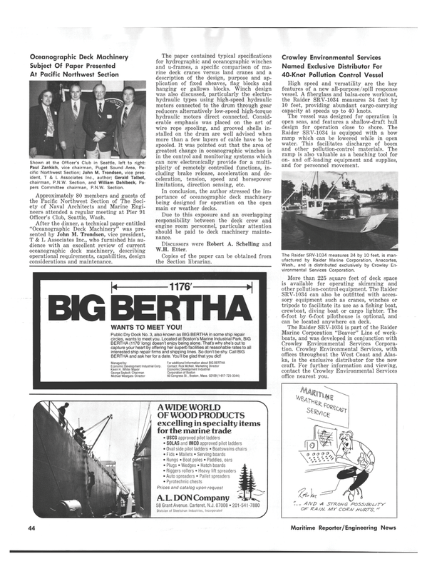Maritime Reporter Magazine, page 42,  Jan 1978