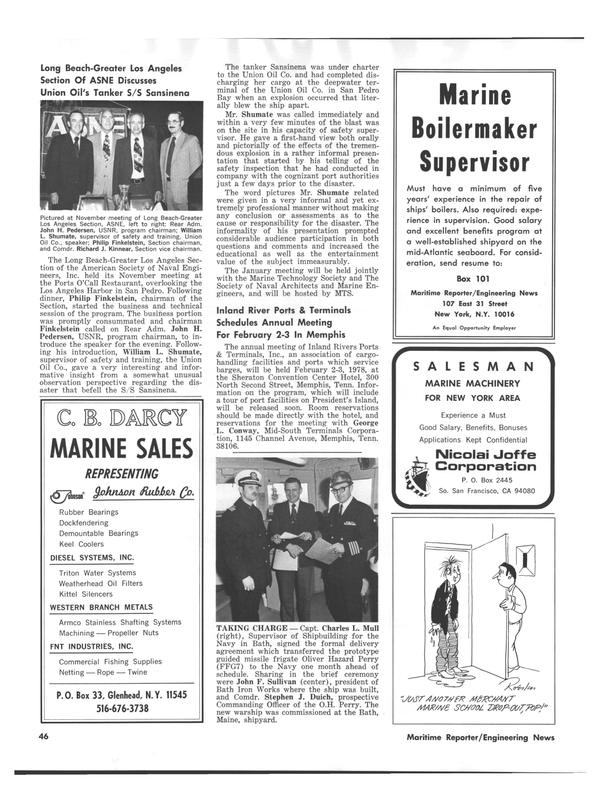Maritime Reporter Magazine, page 44,  Jan 1978