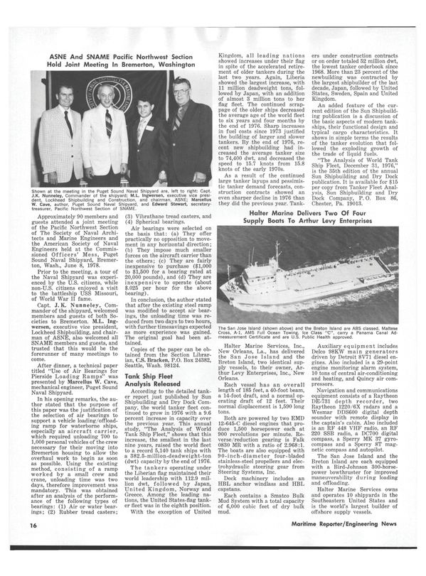 Maritime Reporter Magazine, page 14,  Jul 15, 1978