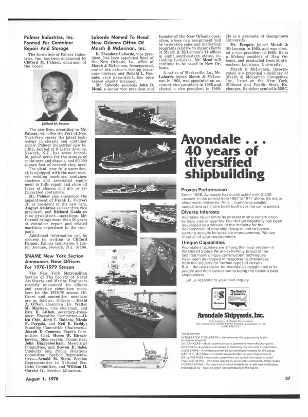 Maritime Reporter Magazine, page 35,  Aug 1978