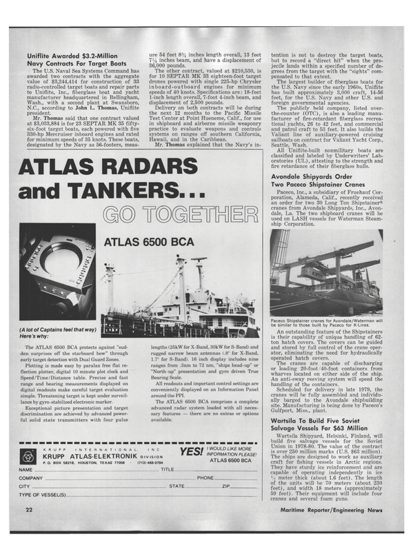 Maritime Reporter Magazine, page 20,  Sep 1978