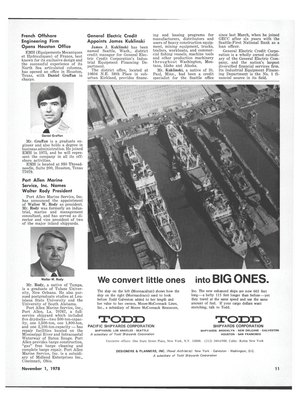 Maritime Reporter Magazine, page 11,  Nov 1978