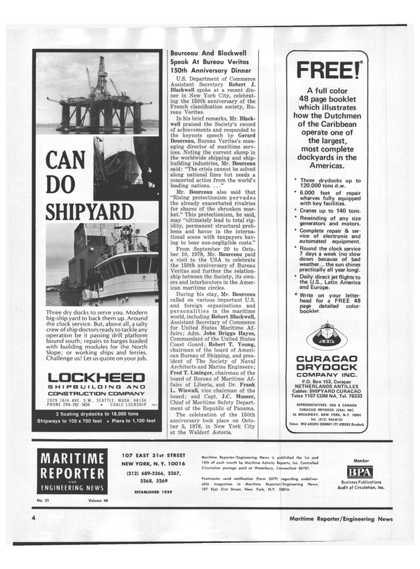 Maritime Reporter Magazine, page 4,  Nov 1978