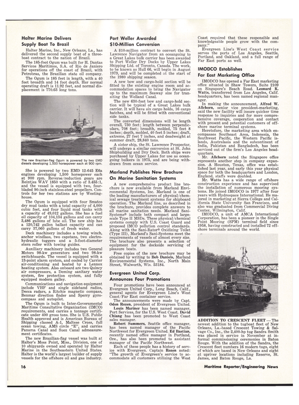 Maritime Reporter Magazine, page 20,  Dec 15, 1978