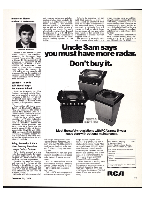 Maritime Reporter Magazine, page 23,  Dec 15, 1978