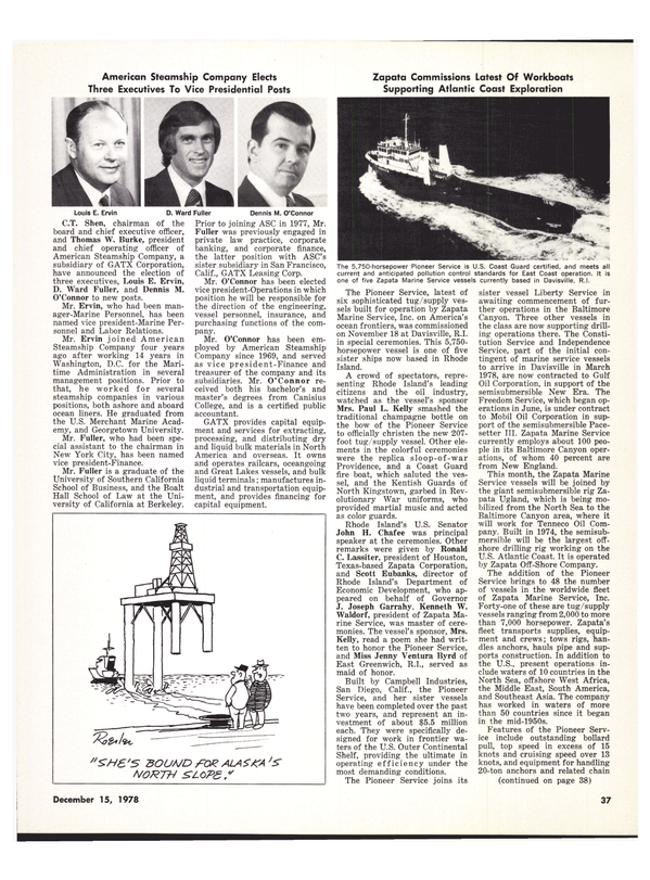 Maritime Reporter Magazine, page 41,  Dec 15, 1978