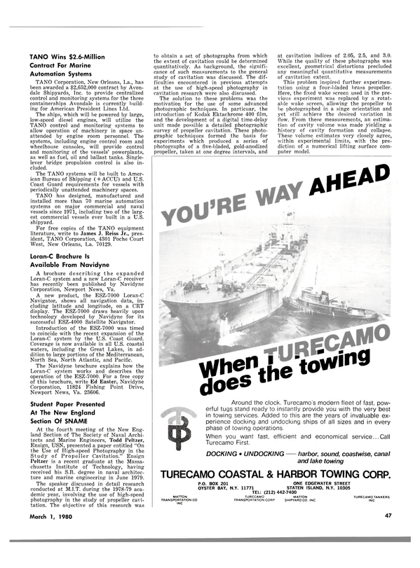 Maritime Reporter Magazine, page 39,  Mar 1980