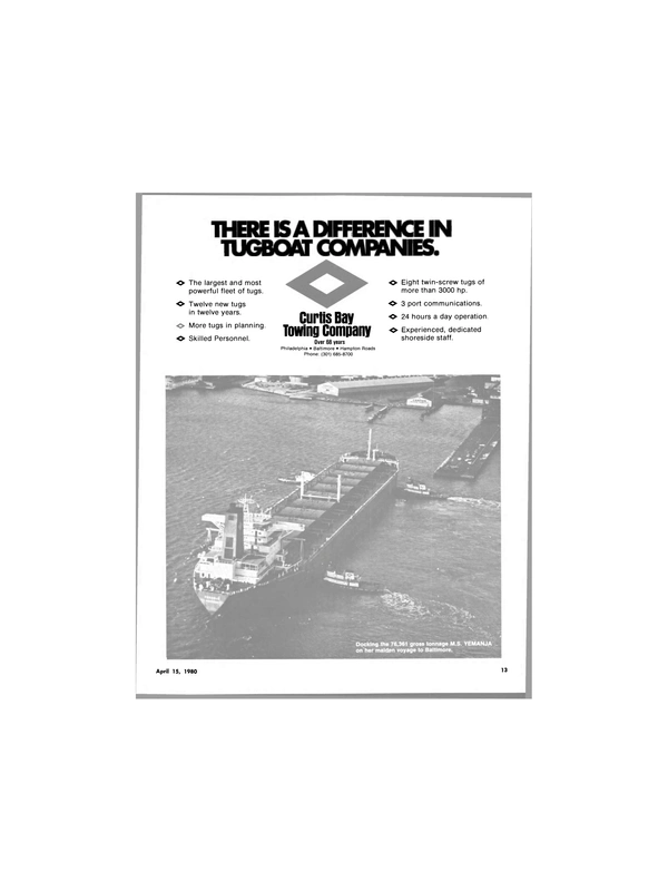 Maritime Reporter Magazine, page 11,  Apr 15, 1980