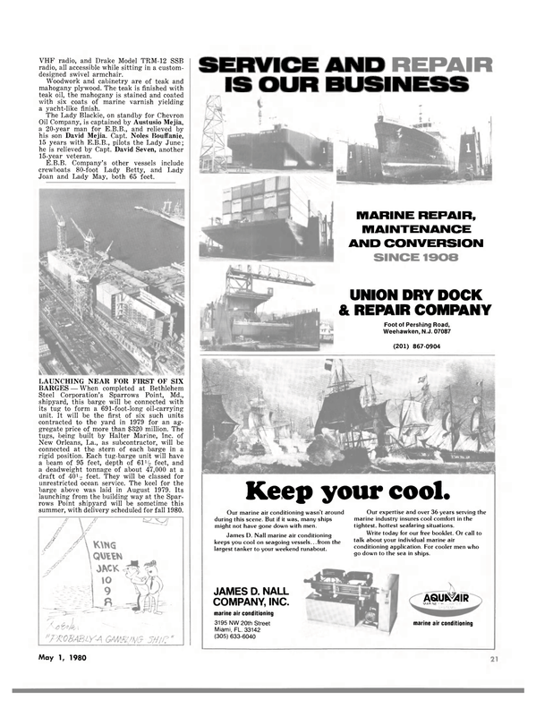 Maritime Reporter Magazine, page 19,  May 1980