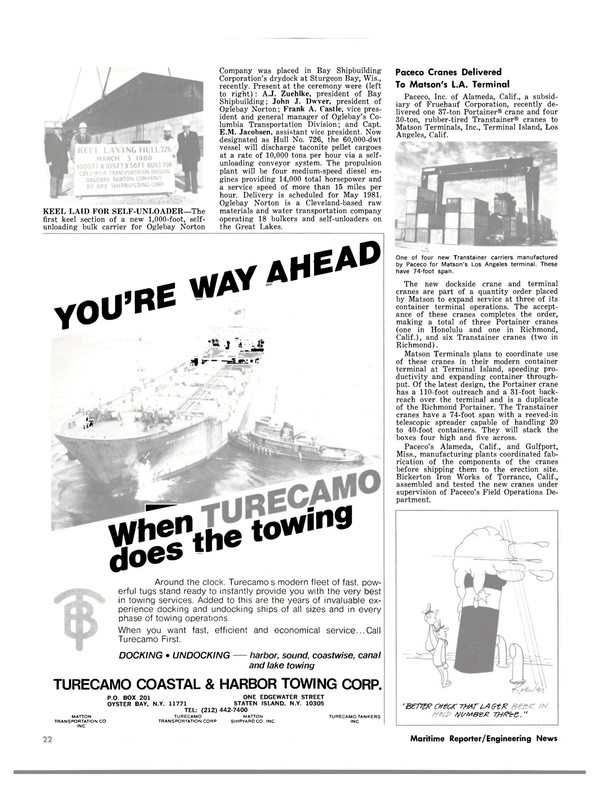 Maritime Reporter Magazine, page 20,  May 1980